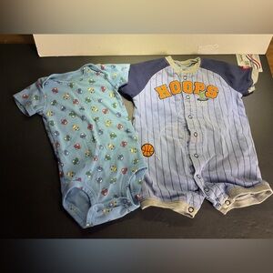 Blue and Gray Kids One Piece Set